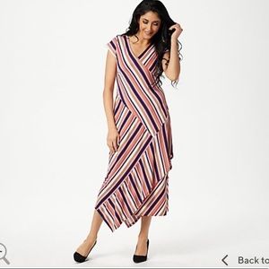NWT striped wrap midi dress